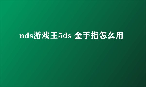 nds游戏王5ds 金手指怎么用