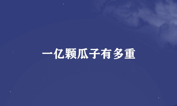 一亿颗瓜子有多重