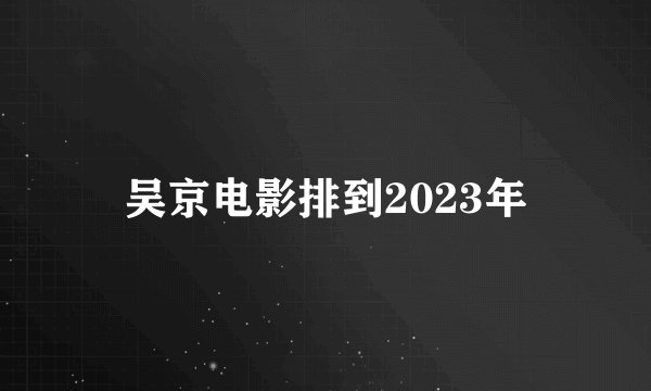 吴京电影排到2023年