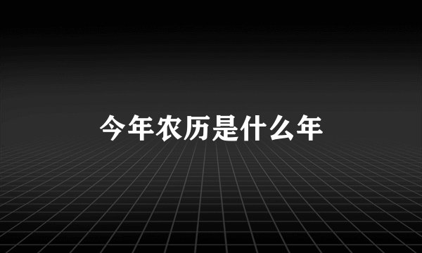 今年农历是什么年