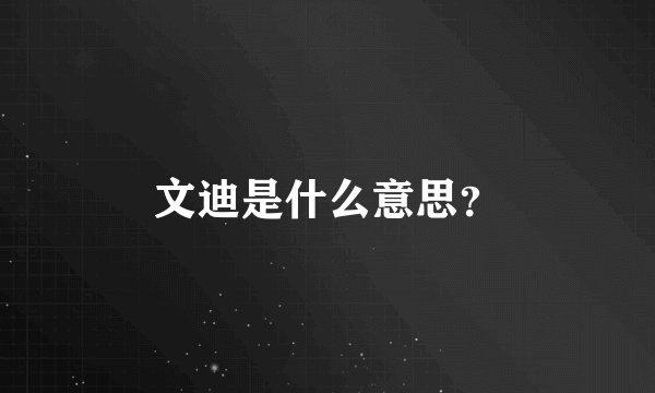 文迪是什么意思？