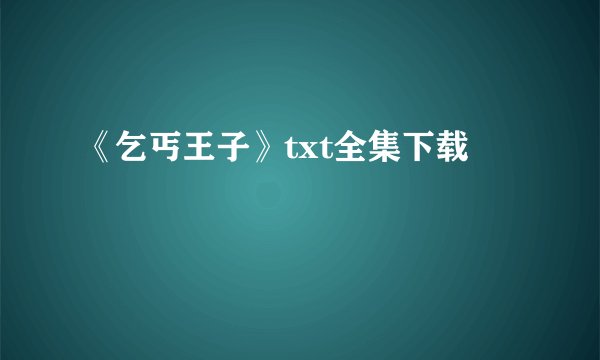 《乞丐王子》txt全集下载