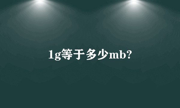 1g等于多少mb?