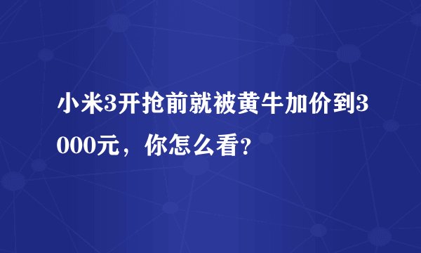 小米3开抢前就被黄牛加价到3000元，你怎么看？