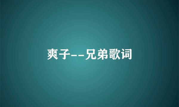 爽子--兄弟歌词