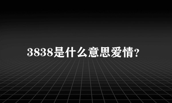 3838是什么意思爱情？