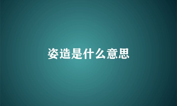 姿造是什么意思