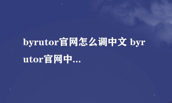 byrutor官网怎么调中文 byrutor官网中文设置方法
