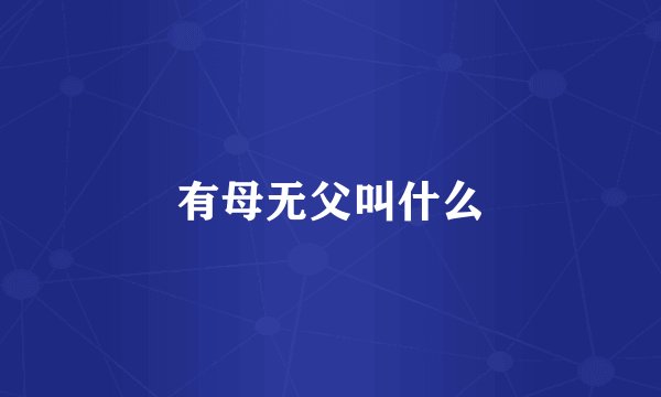 有母无父叫什么
