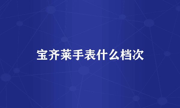 宝齐莱手表什么档次