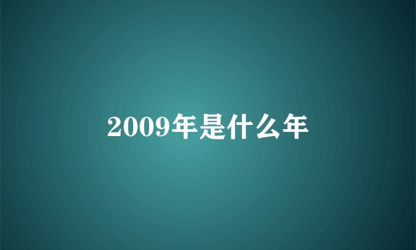 2009年是什么年