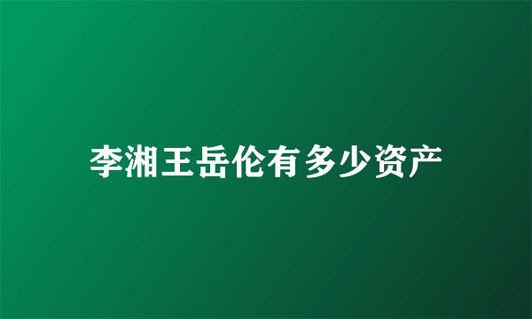 李湘王岳伦有多少资产