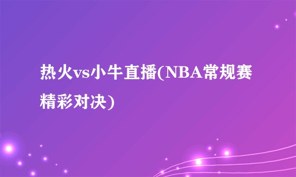 热火vs小牛直播(NBA常规赛精彩对决)