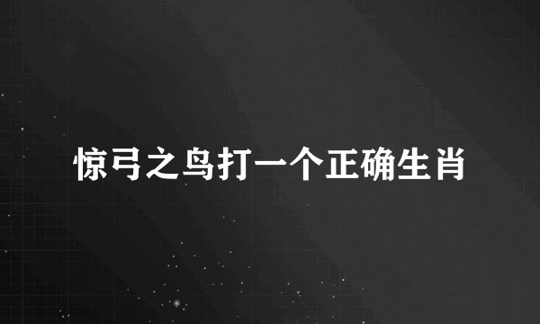惊弓之鸟打一个正确生肖