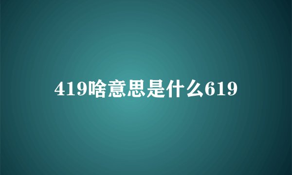 419啥意思是什么619