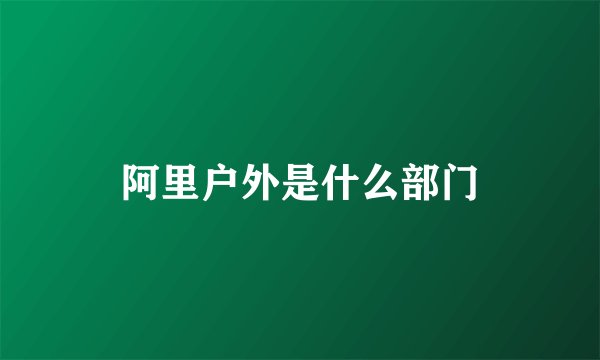 阿里户外是什么部门
