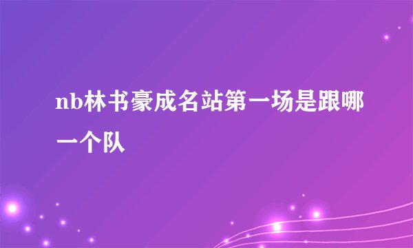 nb林书豪成名站第一场是跟哪一个队