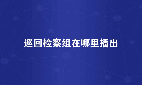 巡回检察组在哪里播出