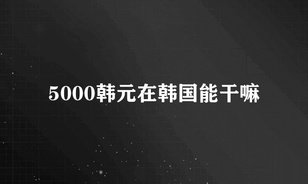 5000韩元在韩国能干嘛