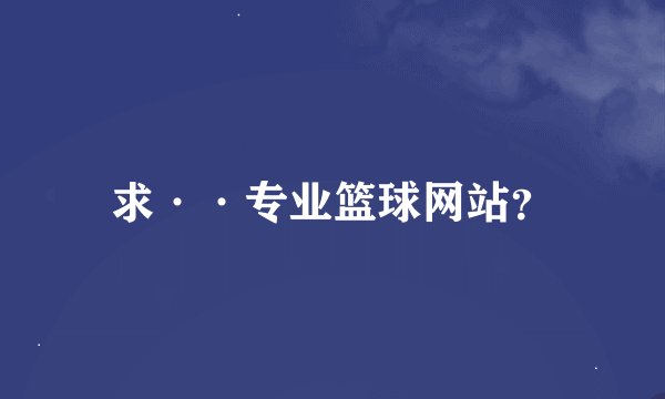 求··专业篮球网站？