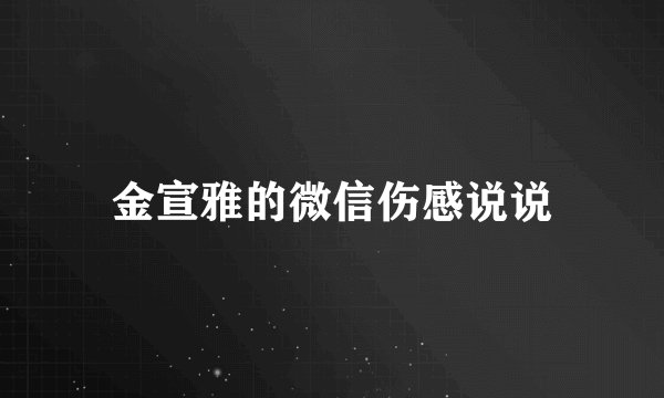金宣雅的微信伤感说说
