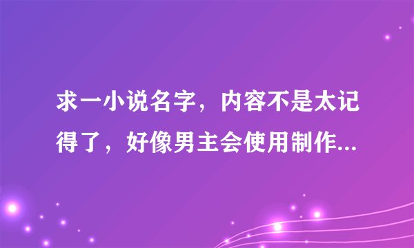 求一小说名字，内容不是太记得了，好像男主会使用制作各种机械，并且为女主做了条腰带可以变换形态的