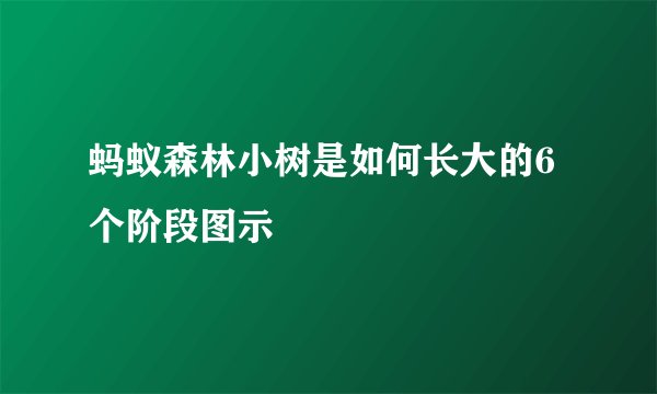 蚂蚁森林小树是如何长大的6个阶段图示