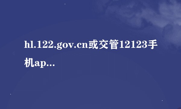 hl.122.gov.cn或交管12123手机app进行查询和处理