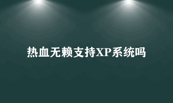 热血无赖支持XP系统吗