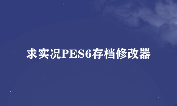 求实况PES6存档修改器