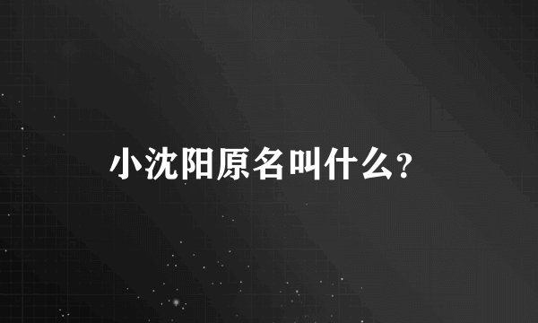 小沈阳原名叫什么？
