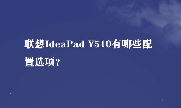 联想IdeaPad Y510有哪些配置选项？