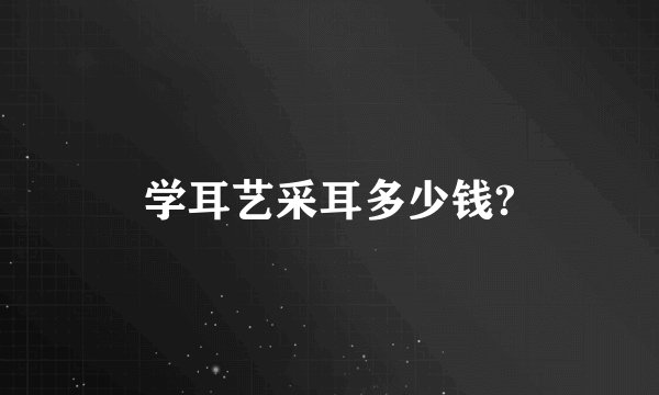 学耳艺采耳多少钱?