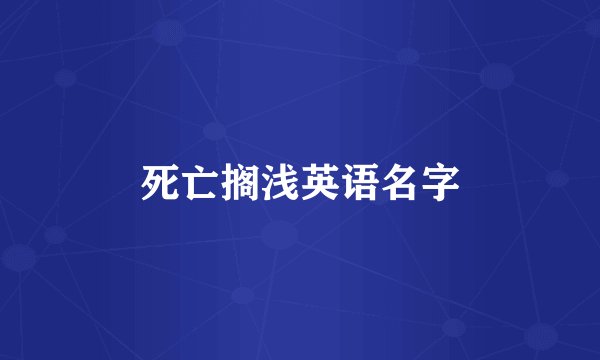 死亡搁浅英语名字