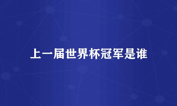 上一届世界杯冠军是谁