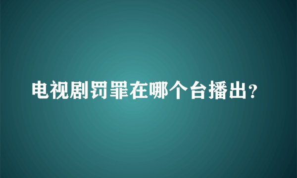 电视剧罚罪在哪个台播出？