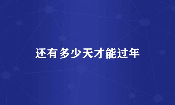 还有多少天才能过年