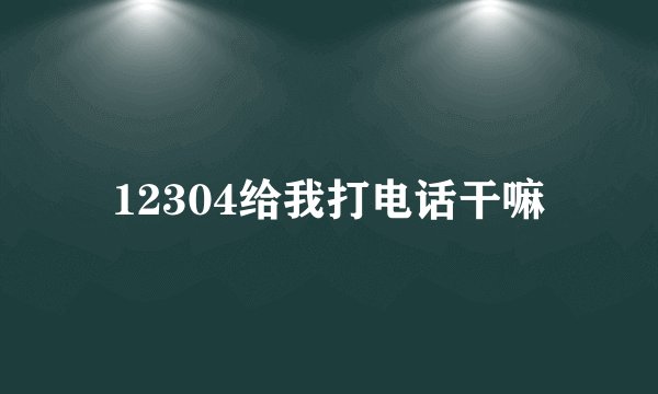 12304给我打电话干嘛