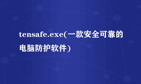tensafe.exe(一款安全可靠的电脑防护软件)