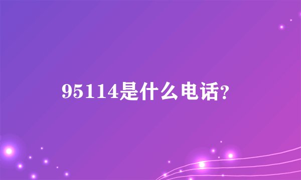 95114是什么电话？