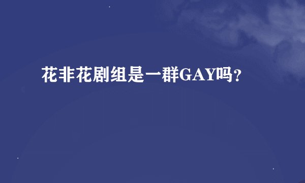 花非花剧组是一群GAY吗？
