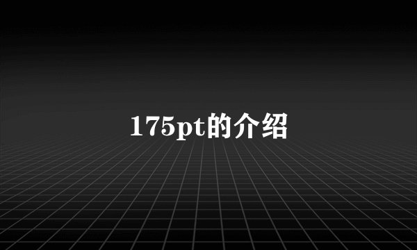 175pt的介绍