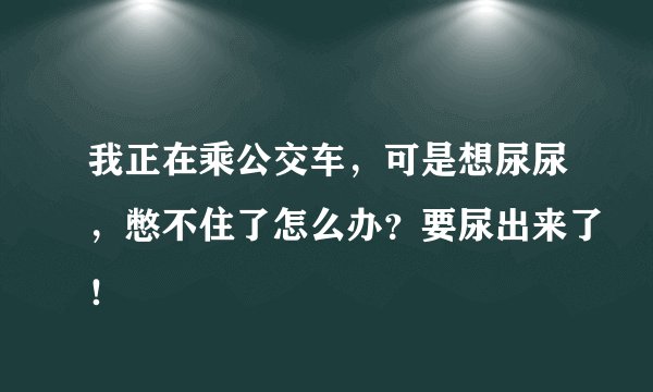 我正在乘公交车，可是想尿尿，憋不住了怎么办？要尿出来了！