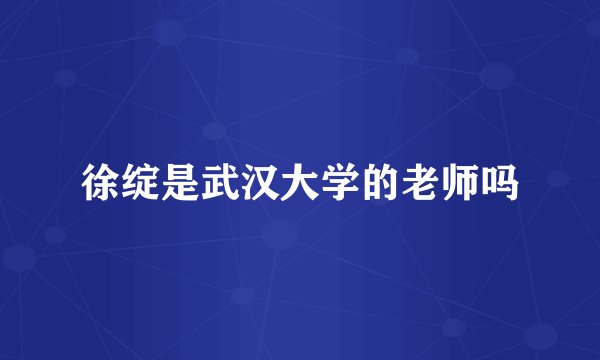 徐绽是武汉大学的老师吗
