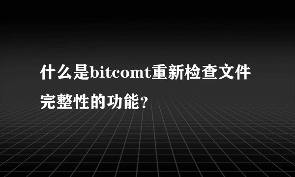 什么是bitcomt重新检查文件完整性的功能？
