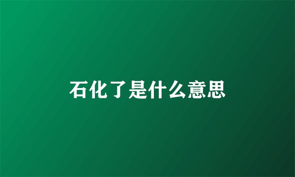 石化了是什么意思