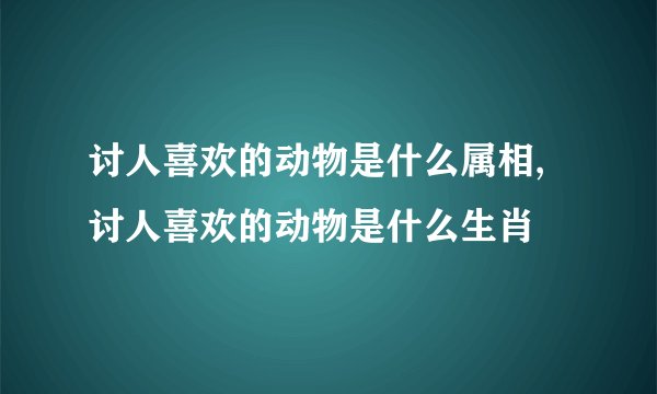 讨人喜欢的动物是什么属相,讨人喜欢的动物是什么生肖