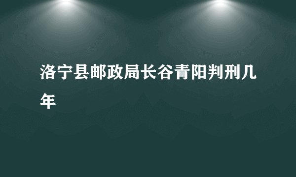 洛宁县邮政局长谷青阳判刑几年