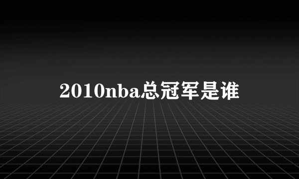 2010nba总冠军是谁