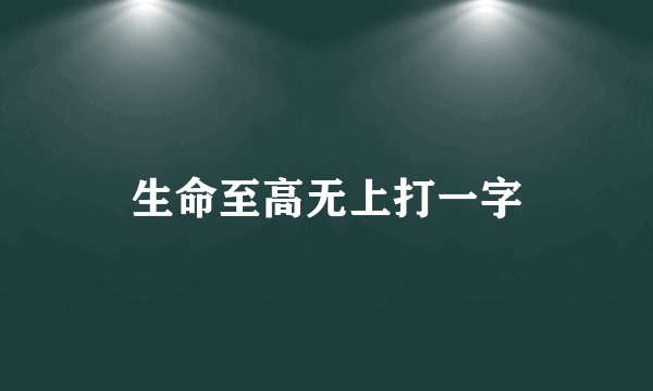 生命至高无上打一字